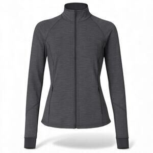 Lululemon Women's 10 Gait Keeper Jacket Heathered Black Zip Up Water Resistant